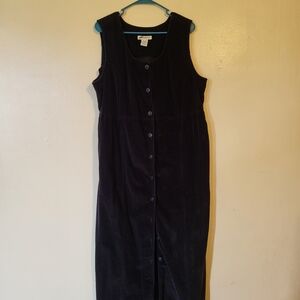 Corduroy Black Sleeveless Dress